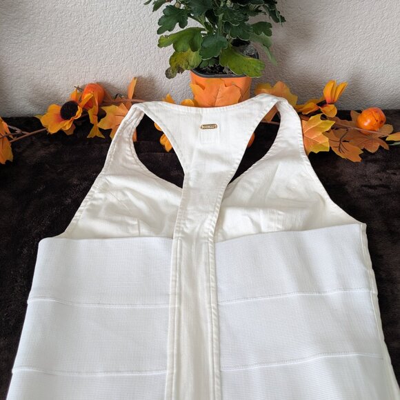 New GUESS Zip-Up Racerback Corset Zip Up Crop Top White - L NWT - Picture 4 of 6